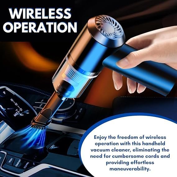 🚗 3-in-1 Portable Cordless Car Vacuum Cleaner | Powerful Cleaning & Air Blower