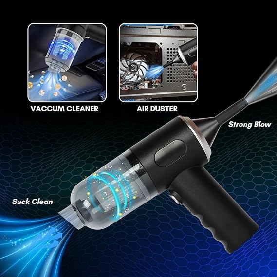 🚗 3-in-1 Portable Cordless Car Vacuum Cleaner | Powerful Cleaning & Air Blower