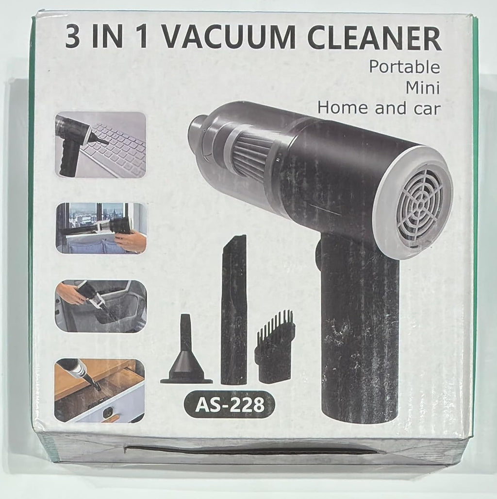 🚗 3-in-1 Portable Cordless Car Vacuum Cleaner | Powerful Cleaning & Air Blower