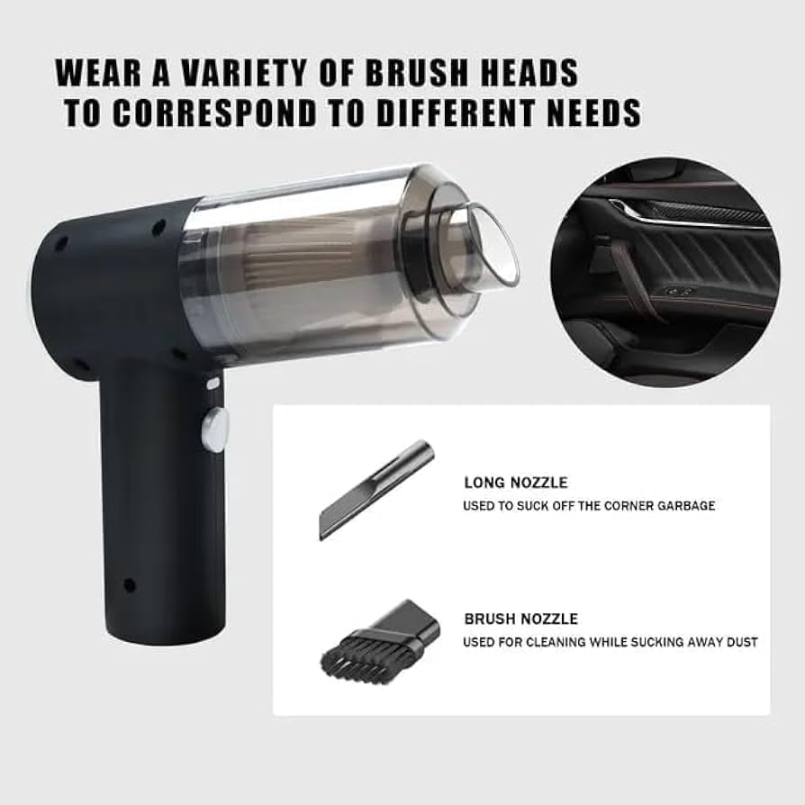 🚗 3-in-1 Portable Cordless Car Vacuum Cleaner | Powerful Cleaning & Air Blower