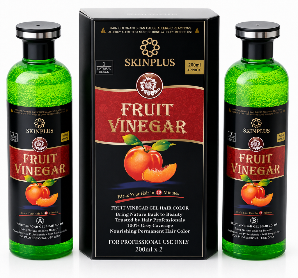 SkinPlus Fruit Vinegar Gel Hair Color – Natural Black 🖤 | 1+1 FREE 🎁