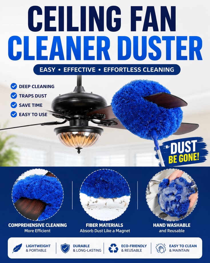 Brivex™ Extendable Microfiber Fan Cleaning Brush | Ceiling Duster